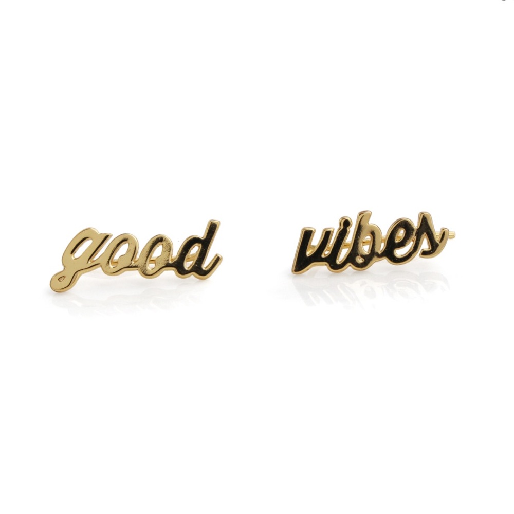 Wildflower.co Gold “Good Vibes” Ear Crawlers